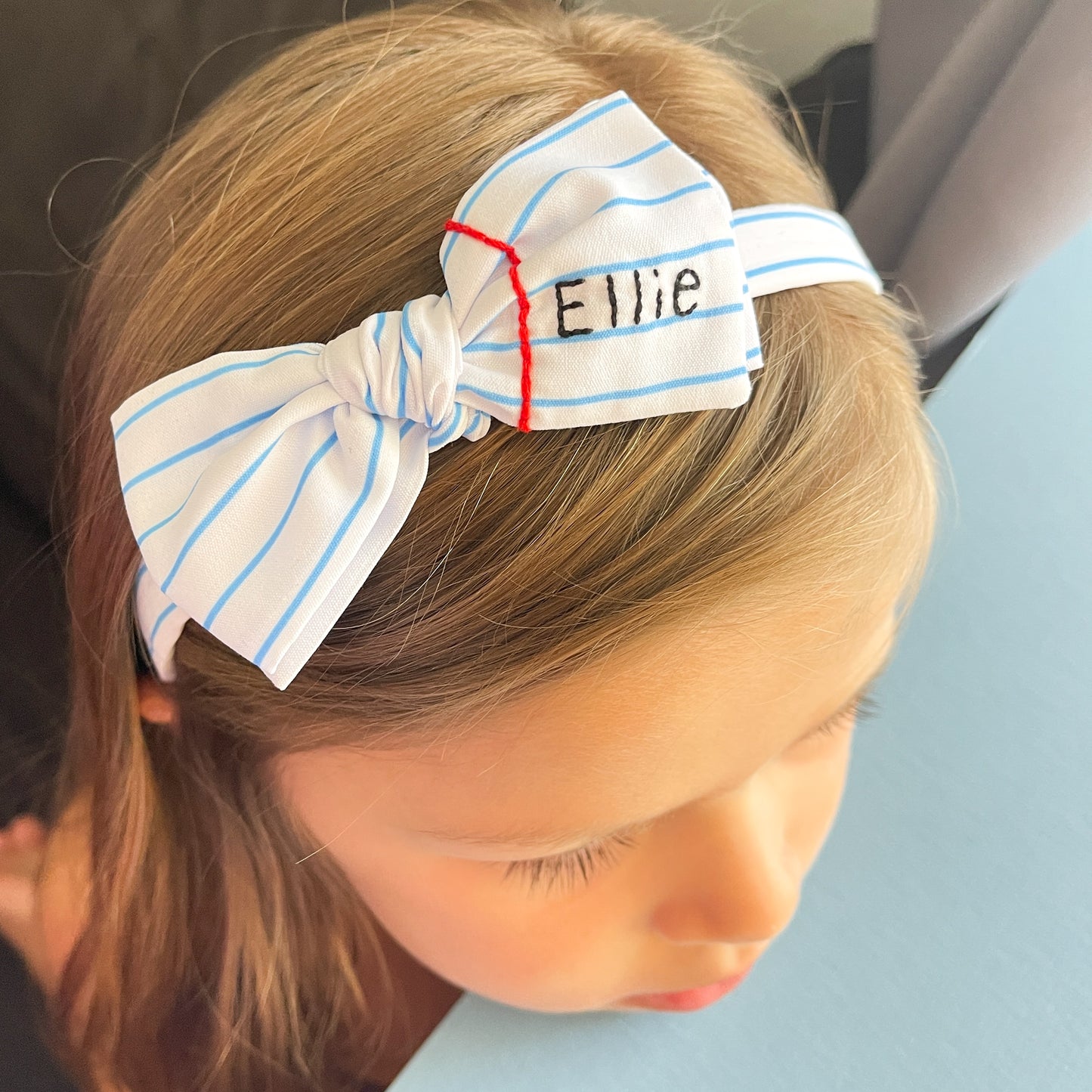 Embroidered Paper Bow & Headbands