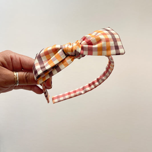 Fall Plaid Bow Headband