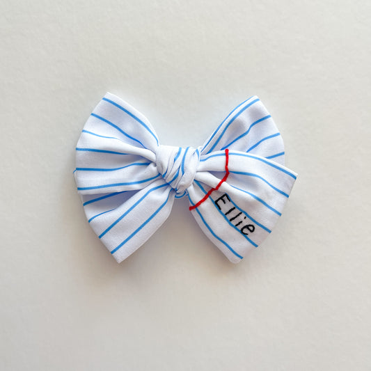 Embroidered Paper Bow & Headbands